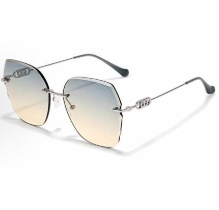 Sagawa, fashionable gradient sunglasses, slimming HD nylon anti-UV, free sunscreen mask, alloy, irregular sunglasses, men's and women's same style couple