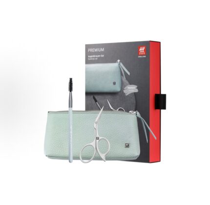 Zwilling Germany eyebrow scissors, eyelash and eyebrow brush set, multi-size, stainless steel, silver, two-piece set