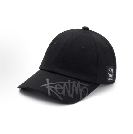 Kenmer Spring and Summer Sunshade Street Hip-Hop Hat Brand Logo Print Smiley Face Woven Label Soft Top Adjustable Cotton Baseball Cap Men's and Women's Same Couple Style