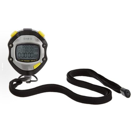 CASIO Professional Chronograph 50m Waterproof Plastic Shell Quartz Movement Men's and Women's Same Stopwatch Black HS-70W-1