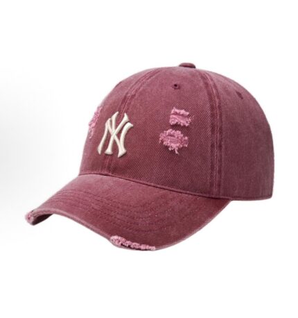 MLB logo pattern decoration cotton cap men's and women's same style couple burgundy