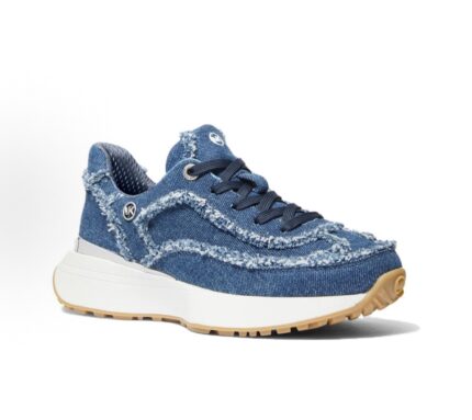 MICHAEL KORS Michael Kors Ari fabric round toe lace up low-top casual shoes women's denim blue