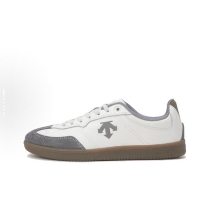 DESCENTE, comfortable and versatile, non-slip and wear-resistant, low-top casual shoes, men's and women's same style, white and gray