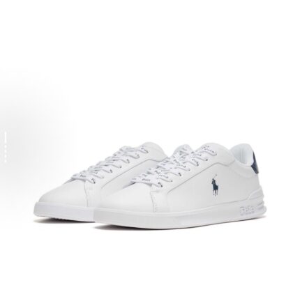 Polo Ralph Lauren Leather Lacing Comfortable Low-top Sneakers Men's White